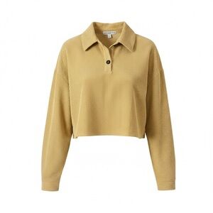 NWT Corduroy Cropped Womens Medium Pullover Top Preppy Layering Light Academia